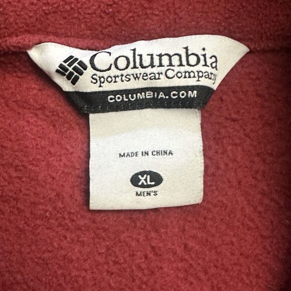 Columbia Sweatshirt Mens XL Red Zip Up Schacket Fleece Outdoors - Picture 3 of 10